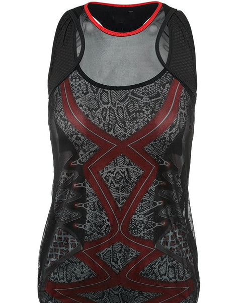 Lucky in Love Ladies Tennis Scaling Up Mesh Layer Tank - mytennisstore.com