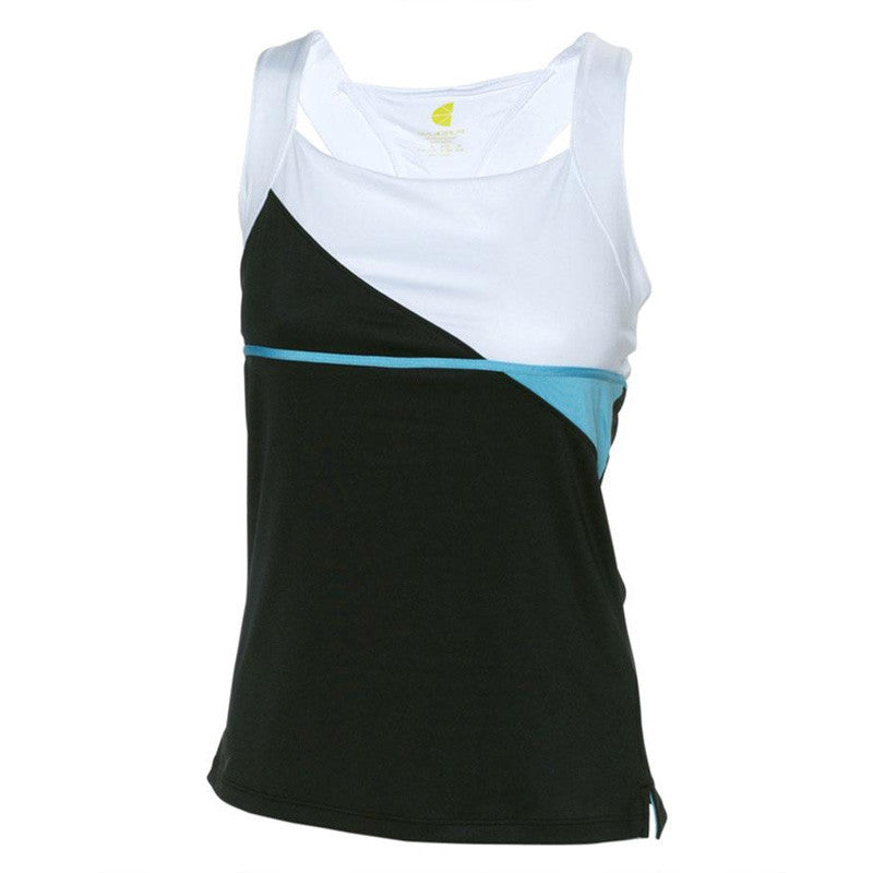 Pure Lime black cami with white accent and bright blue stripe