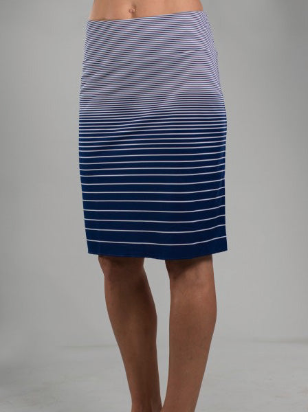 JOFIT ~ Slip On Skirt (Blue Variegated Stripe)