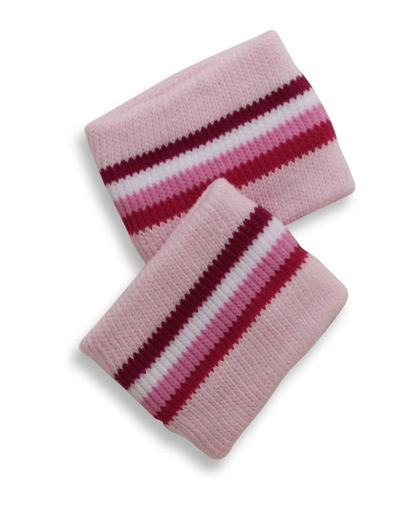 Mary Martin Designs ~ Tennis Wristband in Pink Chiffon & White Multi Stripe