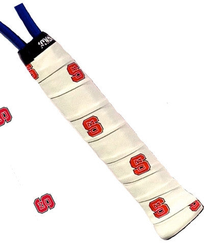 Tennis Overgrip in white w/ NC STATE Block S Logo